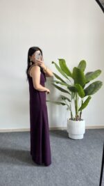 Viole Askılı Aerobin Elbise - Mürdüm - Görsel 5