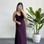 Viole Askılı Aerobin Elbise - Mürdüm