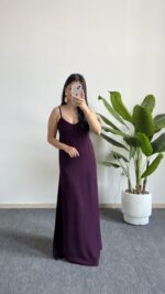 Viole Askılı Aerobin Elbise - Mürdüm