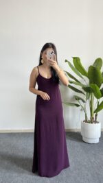 Viole Askılı Aerobin Elbise - Mürdüm - Görsel 4