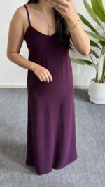 Viole Askılı Aerobin Elbise - Mürdüm - Görsel 3