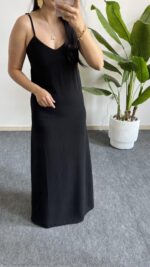 Viole Askılı Aerobin Elbise - Siyah - Görsel 6