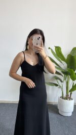 Viole Askılı Aerobin Elbise - Siyah - Görsel 2