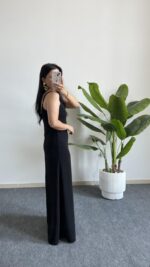 Viole Askılı Aerobin Elbise - Siyah - Görsel 5