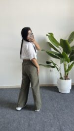 Vole Keten Pantolon - Haki - Görsel 3