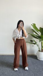 Vole Keten Pantolon - Kahve