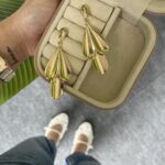 Yeni Sezon Üç Yaprak Sallanan Gold Küpe