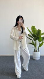 Yonca Keten Gömlek - Ekru - Görsel 4