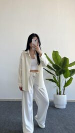 Yonca Keten Gömlek - Ekru - Görsel 5