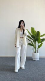 Yonca Keten Gömlek - Ekru - Görsel 6