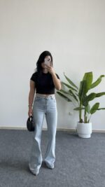 Zımba Boncuk Detaylı Crop - Siyah - Görsel 4