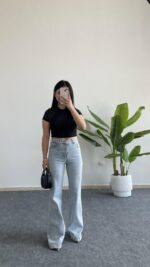 Zımba Boncuk Detaylı Crop - Siyah