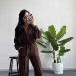 Diana Keten Takım - Kahverengi