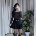 Evia Kaşkorse Madonna Yaka Bluz Kahverengi