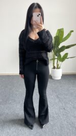 Fermuar Detay İspanyol Paça Pantolon - Görsel 5