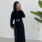 Gold Toka Detaylı Elbise - Siyah