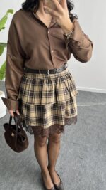 Hanna Ekose Kemerli Etek - Ekru - Görsel 5