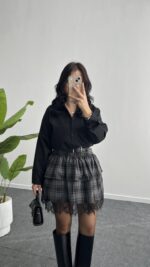 Hanna Ekose Kemerli Etek - Siyah - Görsel 3