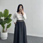 Lerasa Tensel Maxi Etek - Lacivert