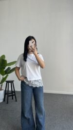 Carry Dantelli Tişört - Beyaz - Görsel 2