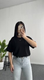 Esila Basic Modal Tişört - Siyah - Görsel 2