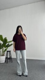 Esila Basic Modal Tişört - Bordo - Görsel 3