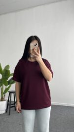 Esila Basic Modal Tişört - Bordo - Görsel 2