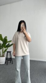 Esila Basic Modal Tişört - Taş - Görsel 3