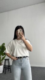 Esila Basic Modal Tişört - Beyaz - Görsel 3