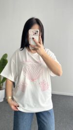 İnci Detaylı Tişört - Pembe - Görsel 6