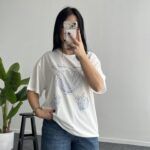 İnci Detaylı Tişört-Mavi