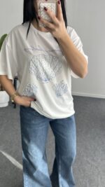 İnci Detaylı Tişört-Mavi - Görsel 2