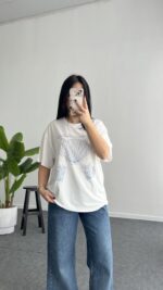 İnci Detaylı Tişört-Mavi - Görsel 4