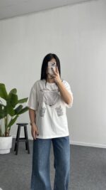 İnci Detaylı Tişört - Siyah - Görsel 4