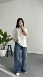 İnci Detaylı Tişört - Taş - Görsel 2