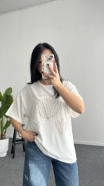 İnci Detaylı Tişört - Taş - Görsel 4