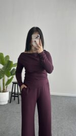 Marsila Drapeli Takım - Mürdüm - Görsel 3