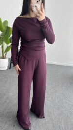 Marsila Drapeli Takım - Mürdüm - Görsel 5