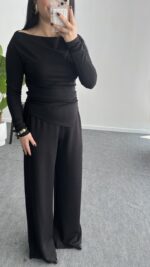 Marsila Drapeli Takım - Siyah - Görsel 3