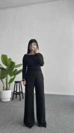 Marsila Drapeli Takım - Siyah - Görsel 5