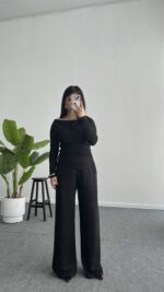 Marsila Drapeli Takım - Siyah - Görsel 5