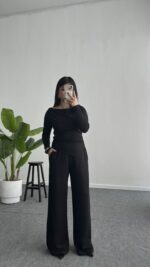 Marsila Drapeli Takım - Siyah - Görsel 6