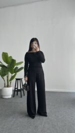 Marsila Drapeli Takım - Siyah - Görsel 8