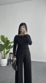 Marsila Drapeli Takım - Siyah - Görsel 7