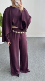 Venüs Pelerinli Takım - Mürdüm - Görsel 5