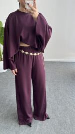 Venüs Pelerinli Takım - Mürdüm - Görsel 5