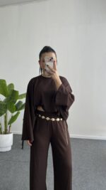 Venüs Pelerinli Takım - Acı kahve - Görsel 4