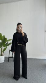 Venüs Takım Pelerinli  - Siyah