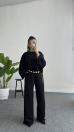 Venüs Pelerinli Takım - Siyah - Görsel 3