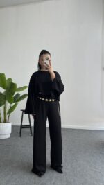 Venüs Pelerinli Takım - Siyah - Görsel 4